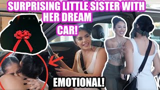 SURPRISING MY SISTER WITH HER DREAM CAR FOR HER BDAY! SHE CRIED!