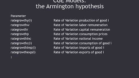 Computable General Equilibrium Model: the Armington hypothesis - Correction