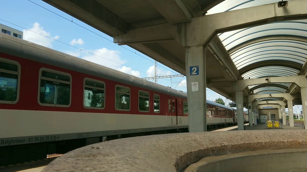 Hlásenie vlaku IC45 v stanici Bratislava-Petržalka SK/DE/EN 26.08.2019