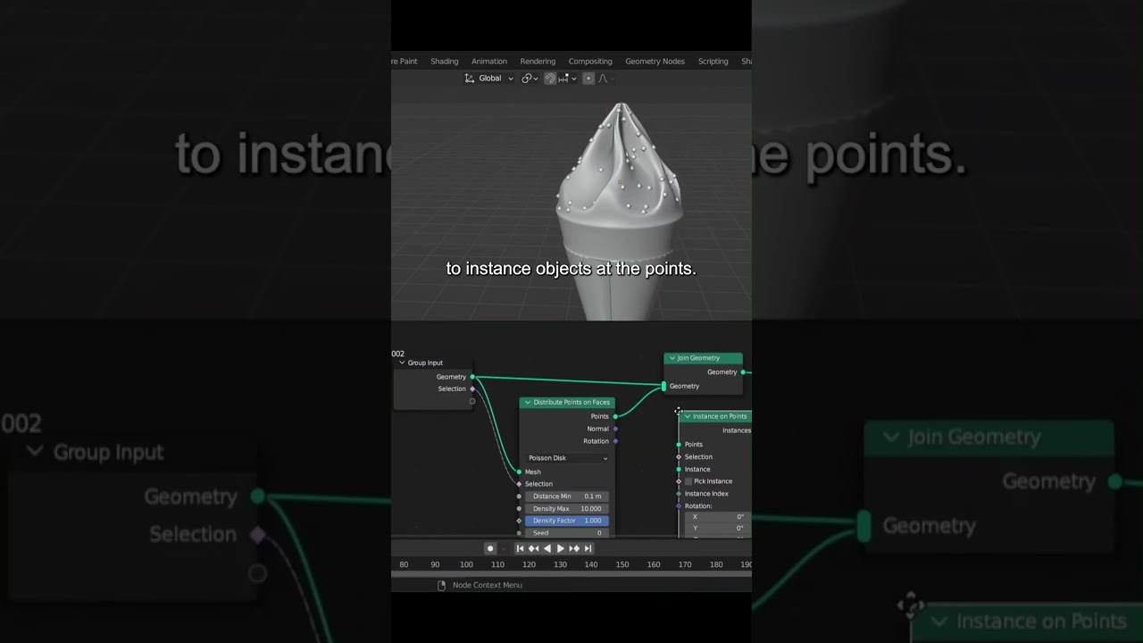 Add Sprinkles using Geometry Nodes in 1 minute | Blender Tutorial | 