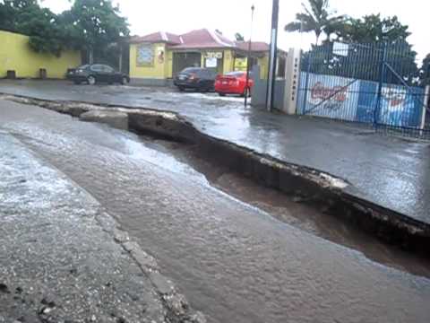 Barbican, St. Andrew, Jamaica, flood waters reopen...