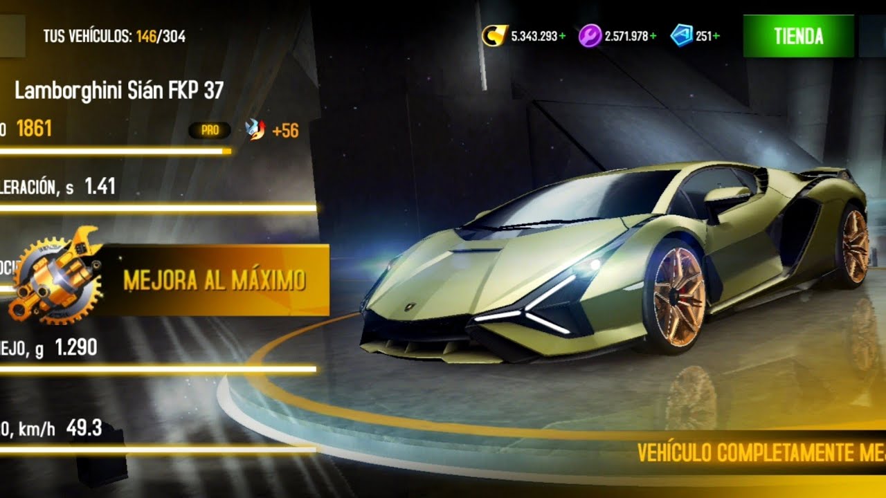 Asphalt 8, Lamborghini Sián FKP 37 (Pro), Rank 1861, Ultimate Upgrade, Mult. Test After Update 54