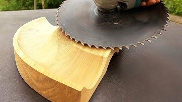 The latest invention idea in this video!Bending wood from circular saw blade using a handheld cutter