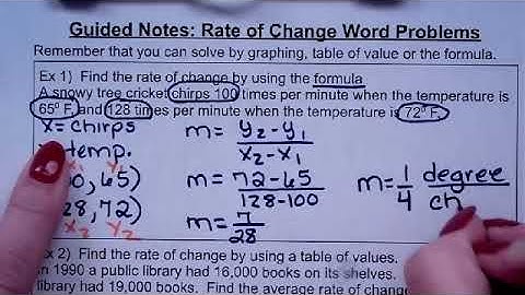 Rate of Change Word Problems