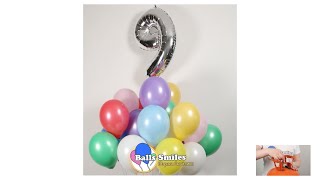 BallsSmiles - Комплект 30 шариков + цифра 9 фольгированная