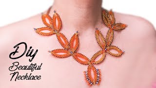 How to make  Beaded Necklace | Diy  | jewellery making at home | Black Pearl