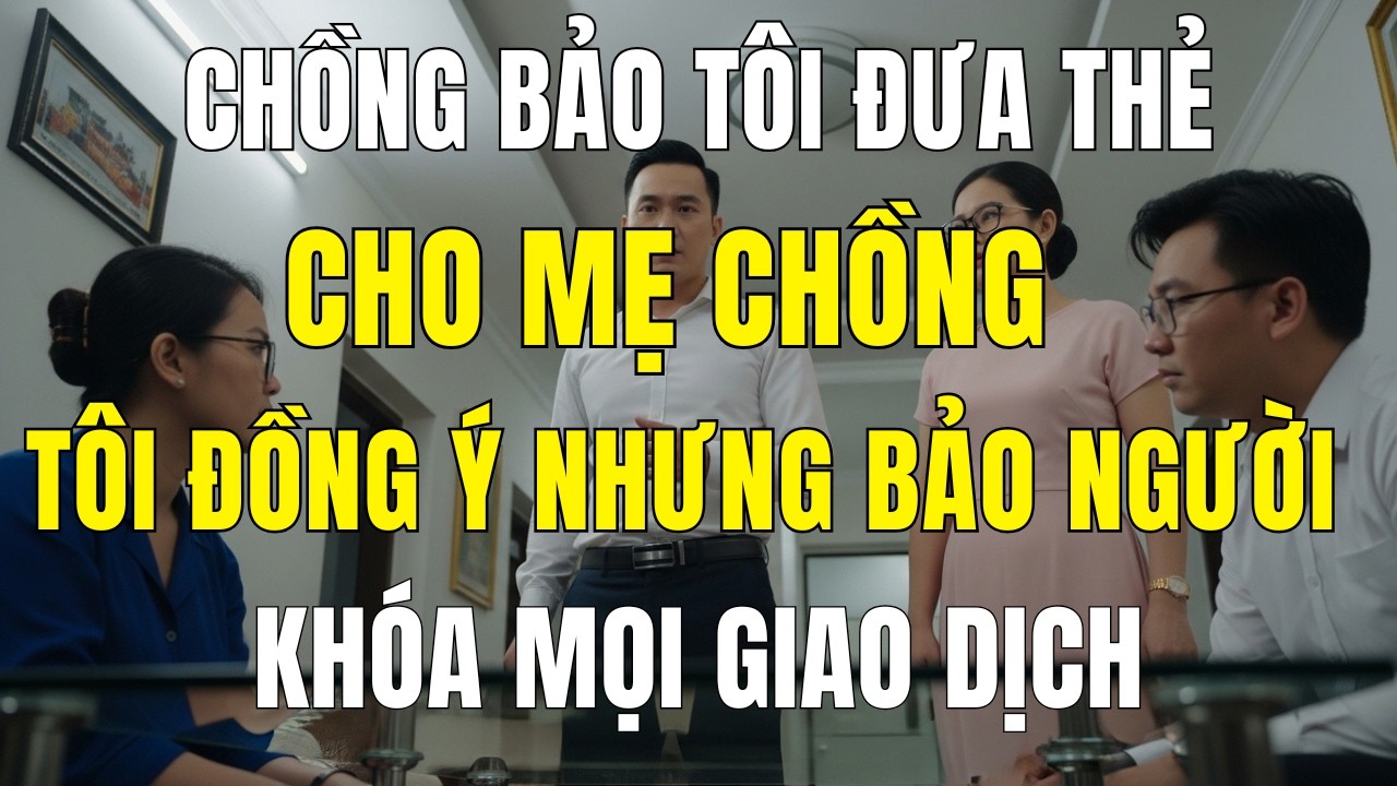 Chồng bảo tôi giao thẻ cho mẹ chồng, tôi đồng ý. Sau đó nói với bộ phận tài chính: giao dịch đều bị