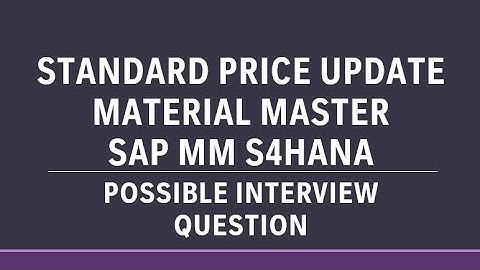 update standard price sap mm | material master sap | standard price update sap | price change sap