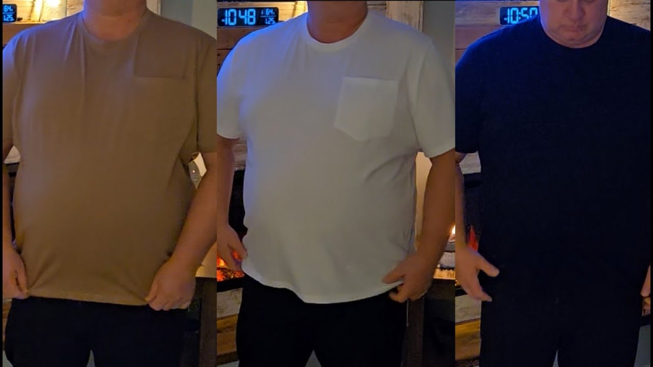 Ficerd 3 Pack Men's Big and Tall Pocket-T, Black, White, Lt Coffee