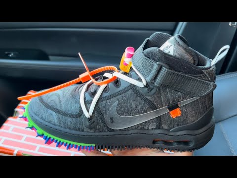 Off White Nike Air Force 1 Black mid on feet with sizing Review w/ Delz  Sneaker Addict 