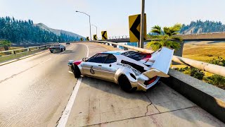 LOSS OF CONTROL and CRASHES ON THE HIGHWAY // BMW M1 - BeamNG.Drive screenshot 3
