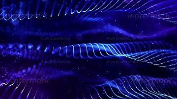 4k looped sci-fi particle background with bokeh and light effects. Glow blue particles form lines