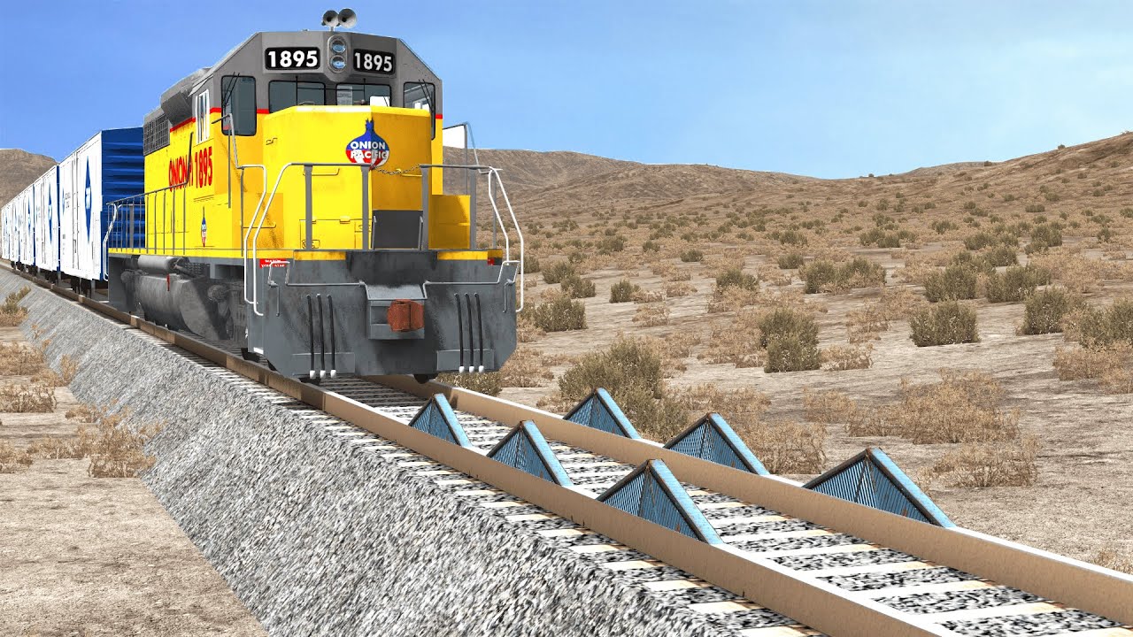 Trains vs Speed Bumps – BeamNG.Drive