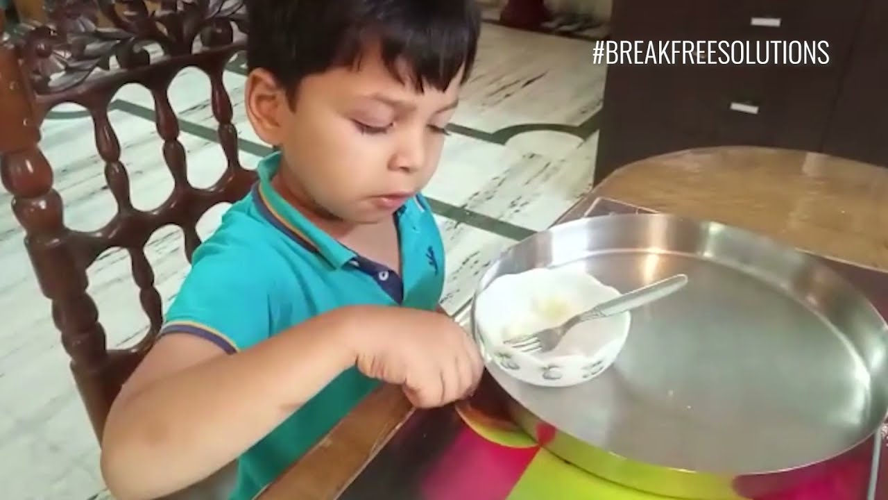 Double sided tape and plate adaptation to avoid falling of plates while eating |Break Free Solutions