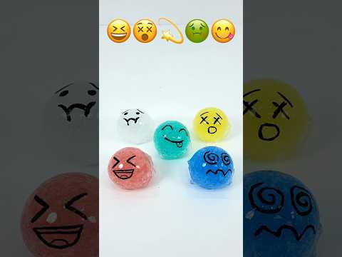😆😵‍💫😵🤢😋 이모지 테이프 풍선 터트리기 - Emoji squishy ball <strong>BURST</strong>!! <strong>with</strong> Nano tape
