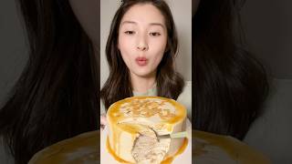 ASMR Caramel Mille Crepe Cake 🍮 Soft Layers Melting in Your Mouth #shorts #mukbang