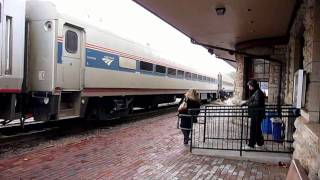 Eastbound Amtrak Missouri River Runner Led Through Kirkwood By Amtk 182--January 7, 2011