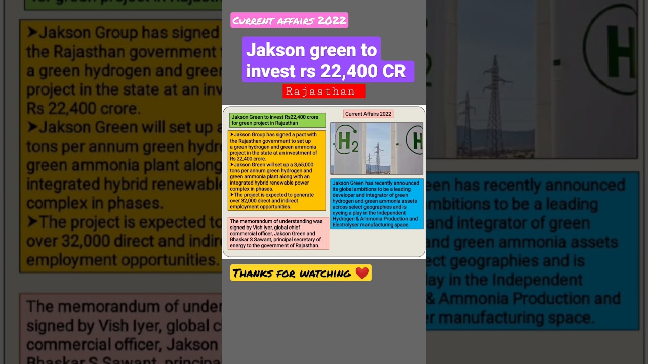 Jakson Green to invest rs 22400 Cr for green project in Rajasthan 2022