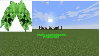 How to make custom elytra in  minecraft bedrock/java
