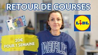 RETOUR DE COURSES LIDL | 20€ POUR MANGER PENDANT 1 SEMAINE 💶
