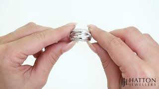 9ct White Gold 1.00ct Diamond Crossover Ring