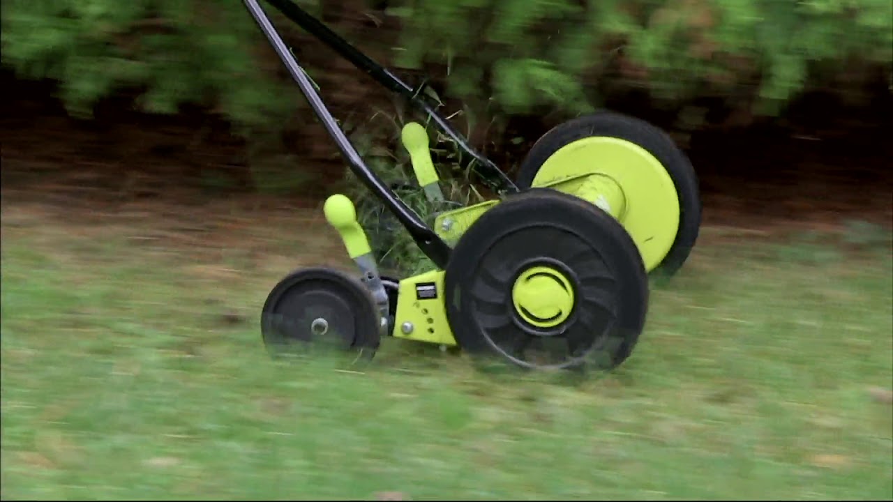Sun Joe 14" Easy Push Reel Mower with 4 Wheels & 9 Height Levels on QVC YouTube