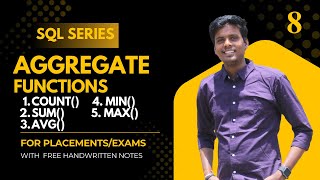 L8. Aggregate functions - COUNT, SUM, AVG, MIN, MAX|| SQL series || Learn SQL from scratch