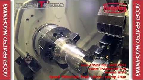 TurnTenFeed turning EN24T with High Feed (HF) Holder 2mm DOC