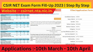 CSIR NET Application Form Fill-Up 2023 | Step By Step | Eligibility | Syllabus