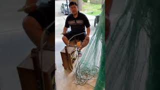 Hanging Gillnet On A Bench