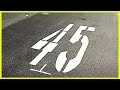 USA - FULL PROJECT - DIRECTION ARROWS AND 45 MPH SPEED LIMIT PAVEMENT THERMOPLASTIC!