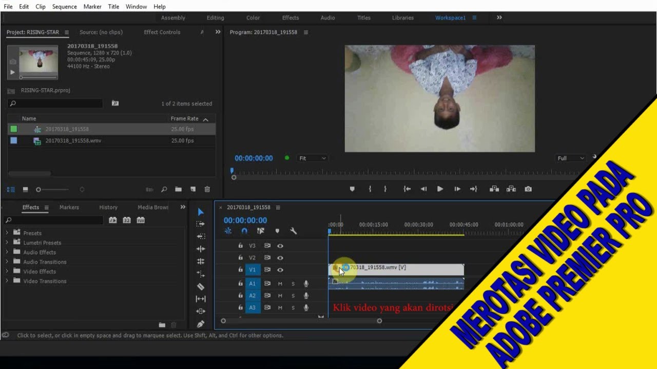 CARA MEMUTAR/MEROTASI VIDEO | ADOBE PREMIERE PRO - YouTube