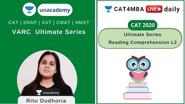 VARC Ultimate Series - Reading Comprehension Lesson 2 | Unacademy CAT4MBA l Ritu Dudhoria