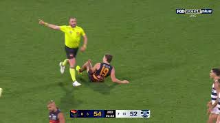 SHOCKING CALL - Bailey Smith gets hammered for downfield free.