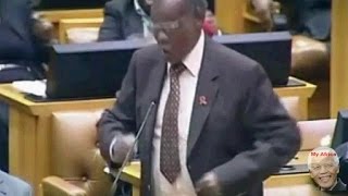 Zulu War Dance. Mangosuthu Buthelezi Entertains Parliament.