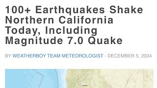 Tsunami Warning California 5th Dec 2024!!