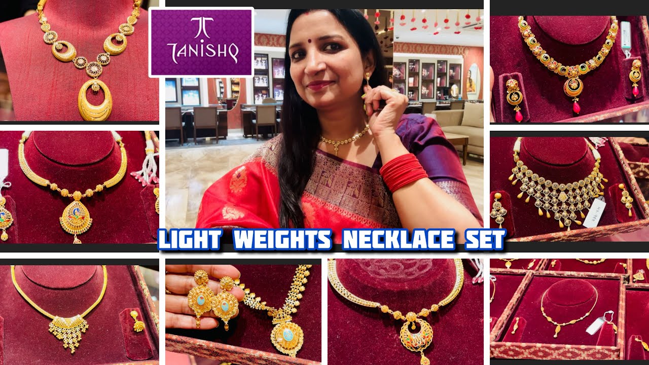 #2026 Tanishq Latest Light weight Gold Necklace set |Tanishq 22kt gold necklace design |Tanishq gold
