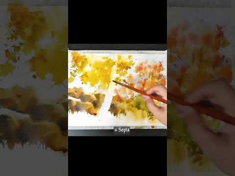 #shorts Without <strong>Sketch</strong> ​Landscape Watercolor - ​Autumn Trip ​(color name <strong>view</strong>) NAMIL ART