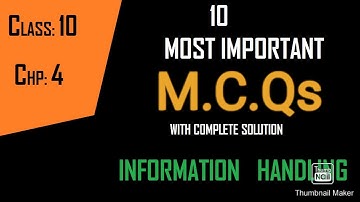 Information Handling | X | 10 Most Important MCQs | English