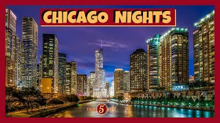 DOWNTOWN CHICAGO AT NIGHT Drone Video