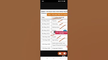 class 11th exam time table 2023 class 11th exam routine 2023 class 11th exam kab hoga