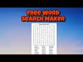 How to make a Word Search for Free!