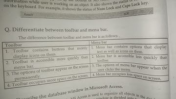 Toolbar and menubar difference 