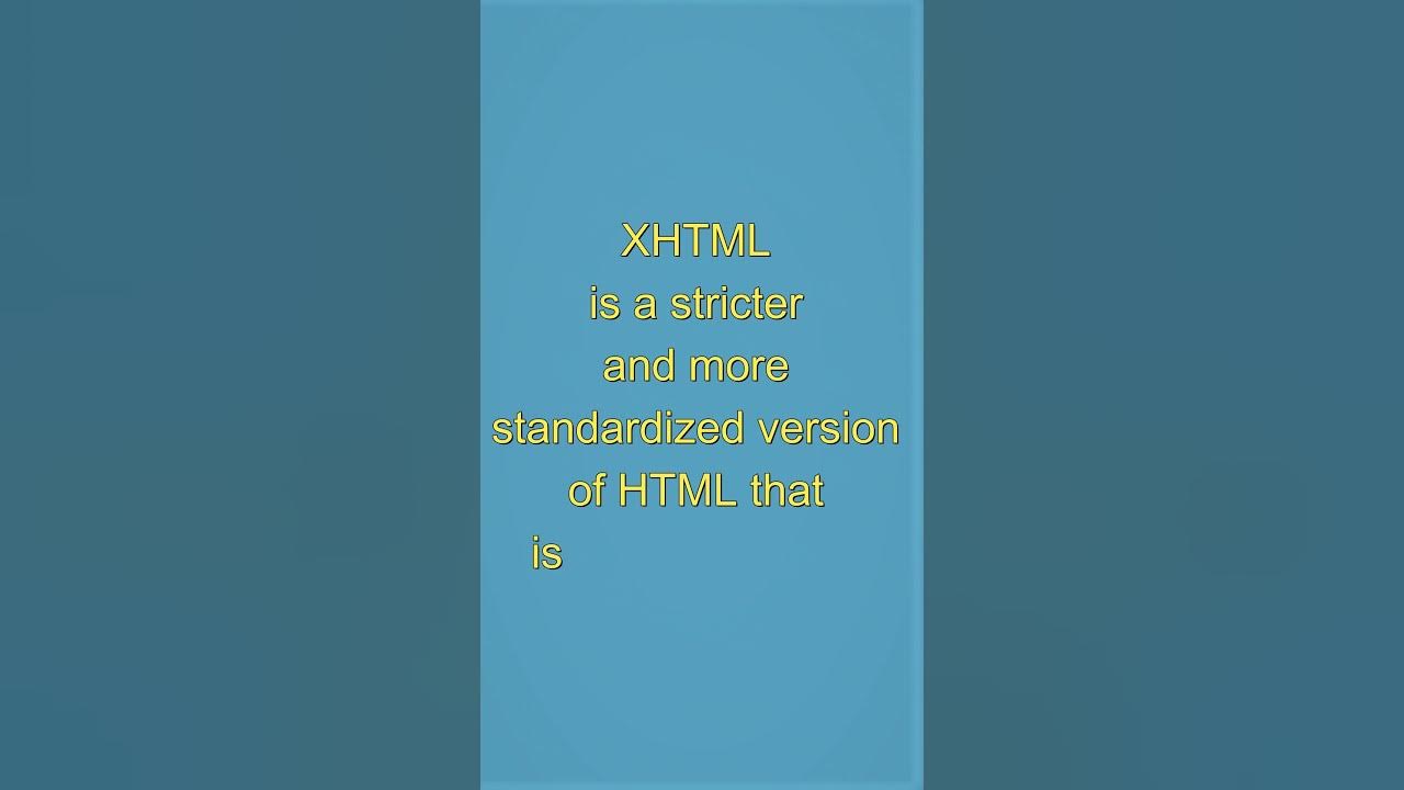 Difference between HTML and XHTML? - YouTube