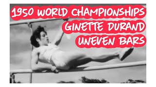 Ginette Durand - Uneven Bars - 1950 World Gymnastics Championships