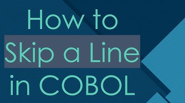 How to Skip a Line in COBOL