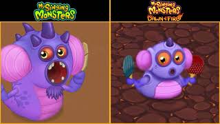 All Dawn of Fire Vs My Singing Monsters Redesign Comparisons