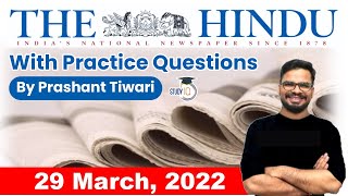 29 March 2022 | The Hindu Newspaper Analysis by Prashant Tiwari | Current Affairs 2022 #UPSC #IAS