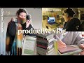 productive vlog | study with me for exams, current reads, opening packages