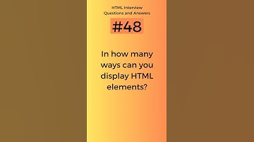How many ways can you display HTML elements | HTML Interview Questions and Answers Part - 48 #shorts